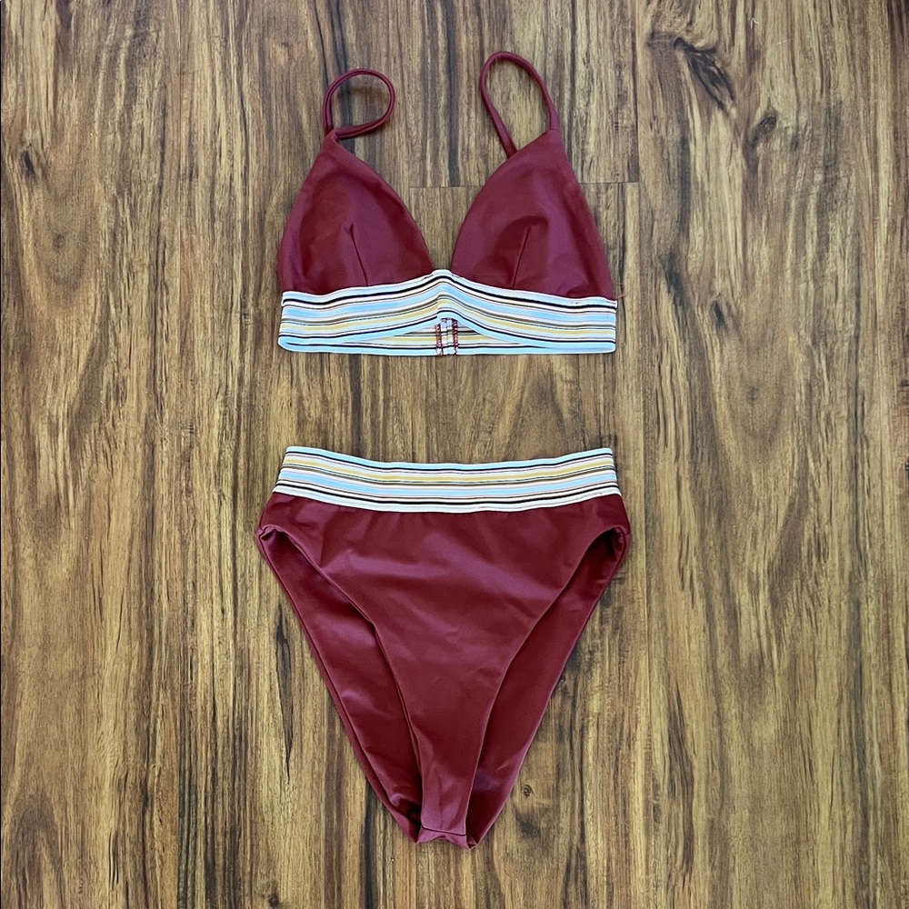 Same Swim Los Angeles Burnt Red Bikini Set
